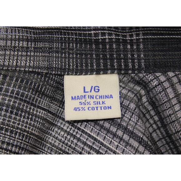 Tommy Bahama Men's Short Sleeve Button Down Shirt Silk Cotton Blend Grey Sz L - Picture 7 of 9